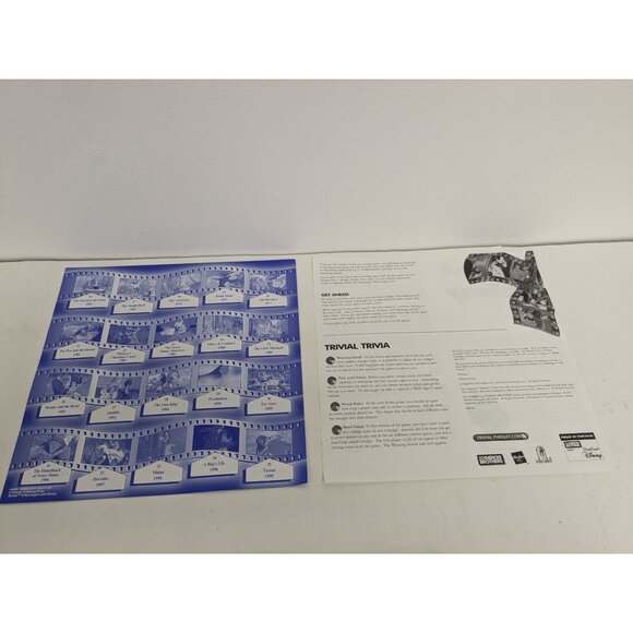 Hasbro 2002 Trivial Pursuit Disney Game Board Replacement Instructions - Picture 4 of 7